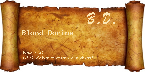 Blond Dorina névjegykártya